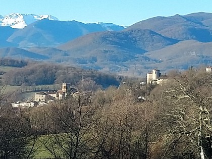Point de vue sur la cité et la chaîne des Pyrénées